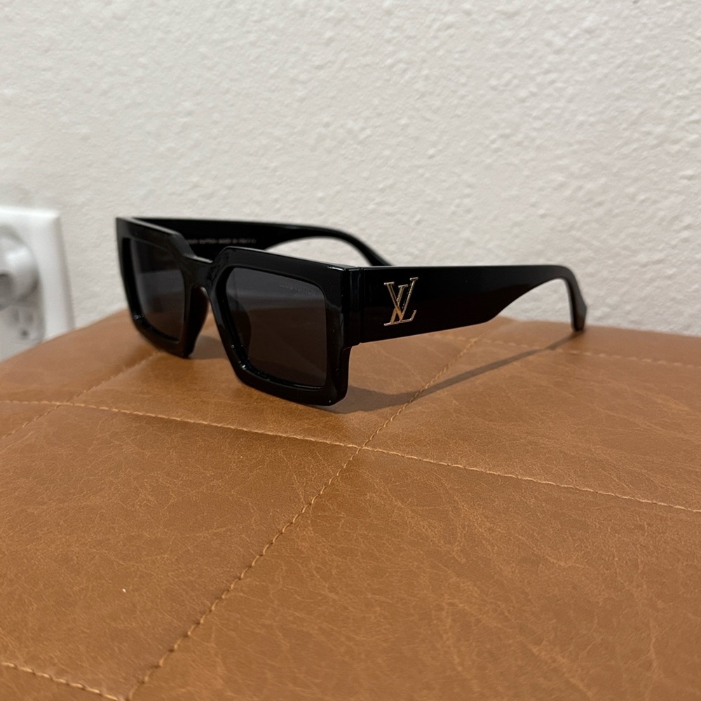 Louis Vuitton Black Sunglasses with Gold LV Logo